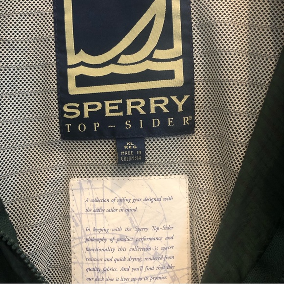 Sperry Top Sider Windbreaker Jacket Green Half Zip Pockets Size XL - Picture 6 of 8